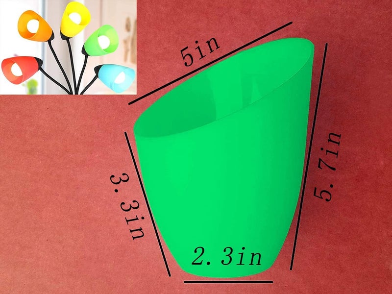 OTTOSEA Store 2 Pack Plastic Lampshade, 5.7 inch High, 4.1 inch Diameter, 1.65 inch Fitter, Replacement Plastic Lamp Shade for LED Floor Lamp [Green] - Image 1
